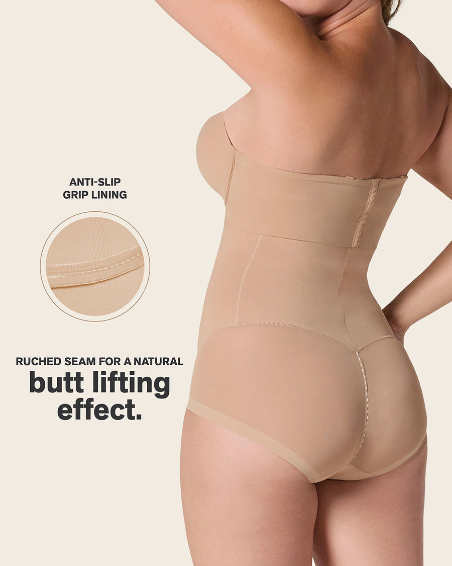 Leonisa Sheer Highlight Extra High-Waisted Sheer Bottom Sculpting Shaper Panty