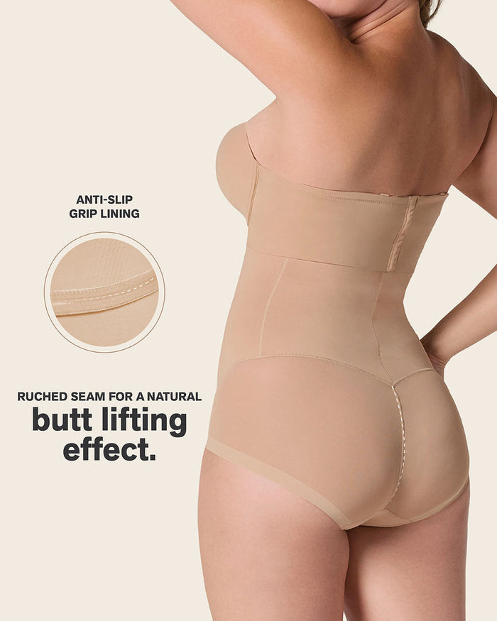 Leonisa Sheer Highlight Extra High-Waisted Sheer Bottom Sculpting Shaper Panty