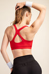 Red Crossback Sports Bra