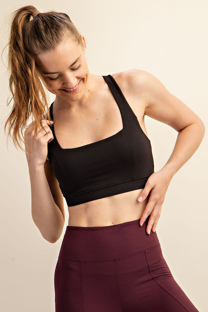 Black Crossback Sports Bra