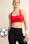 Red Crossback Sports Bra