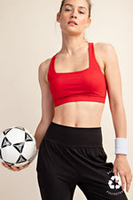 Red Crossback Sports Bra