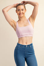 Mauve  Peony Crossback Sports Bra
