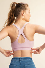 Mauve  Peony Crossback Sports Bra
