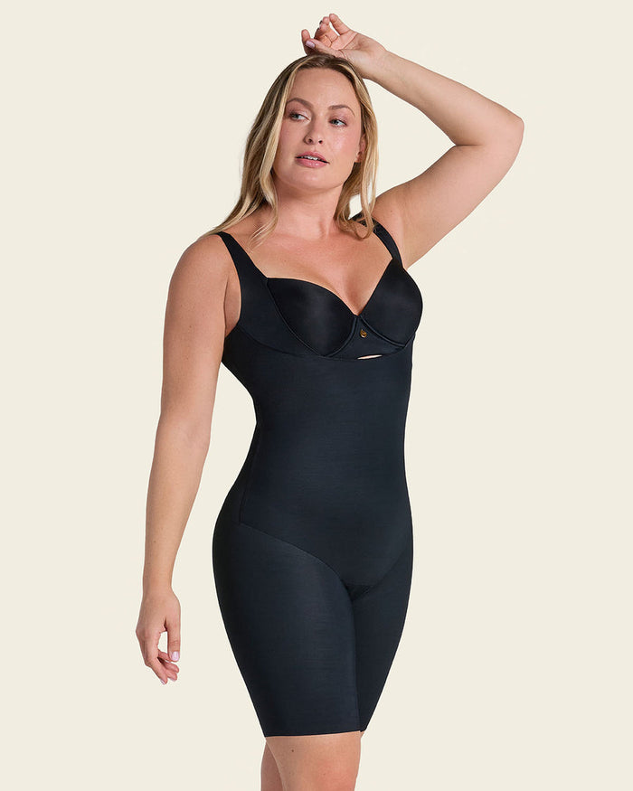 Total Sculpt Undetectable Step-in Mid-Thigh Body Shaper Black