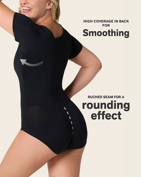 Leonisa Short Sleeve Round Neck Shaper Bodysuit