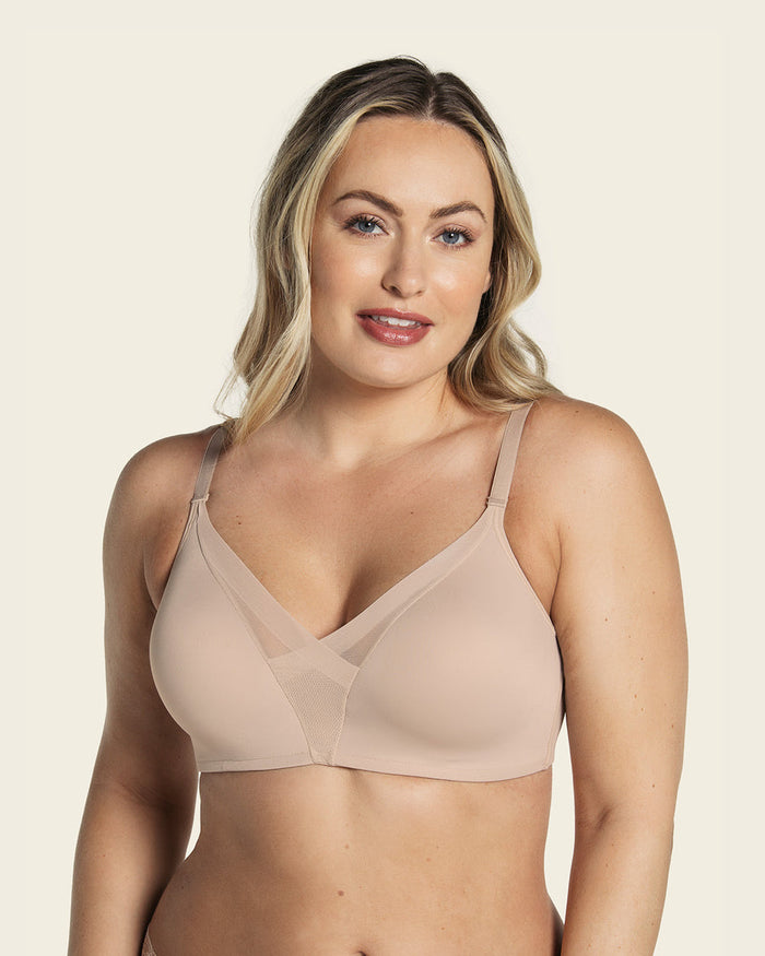 Wireless Push Up Bra Beige
