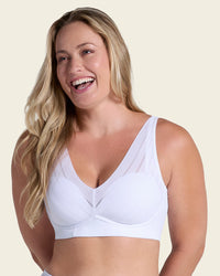 Daily Lace Wireless Support Bra White