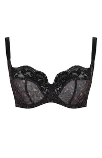 Panache Leopard Black Nina Balcony Bra