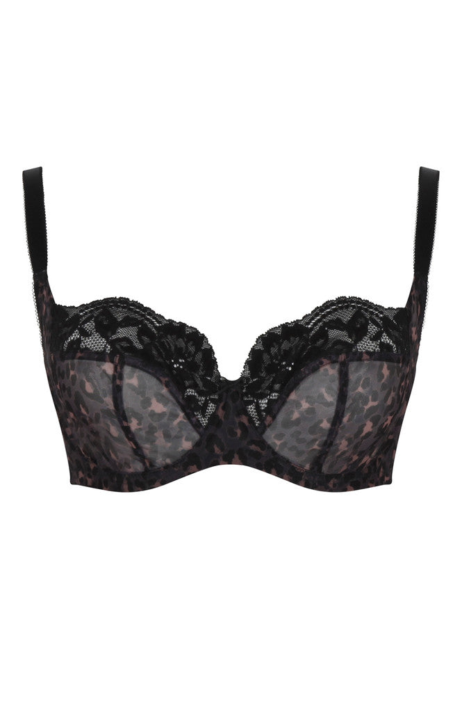 Panache Leopard Black Nina Balcony Bra