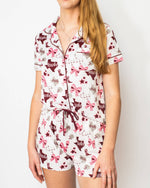 Maroon Put A Bow On It Short Sleeve Sleep Set