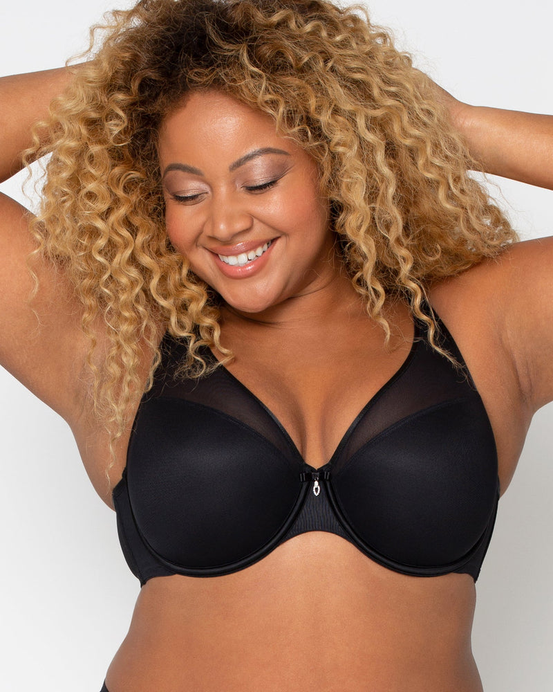 Curvy Couture Plunge T-Shirt Bra Black