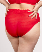 Curvy Couture Sheer Whisper High Cut Brief Diva Red