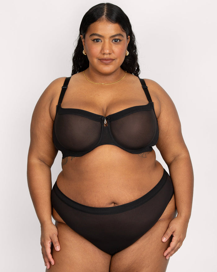 Curvy Couture Mesh Sheer Brief
