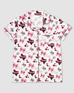 Maroon Put A Bow On It Short Sleeve Sleep Set