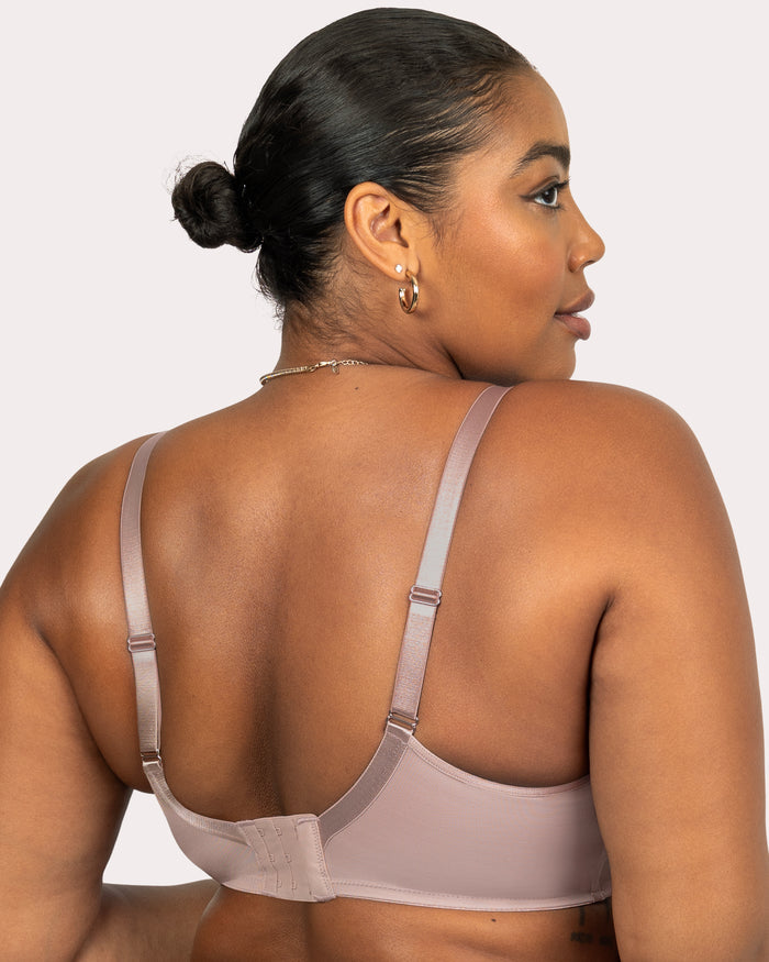Sheer Mesh Full Coverage Unlined Underwire Bra- Bark