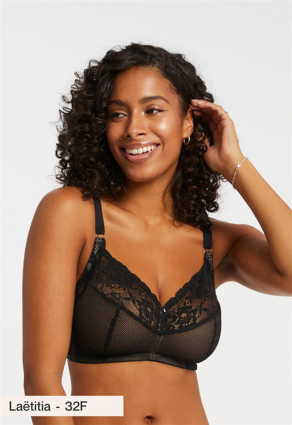 Ayla Wire-Free Bra-Black/Sand
