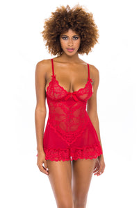 Red Lacey Babydoll Set