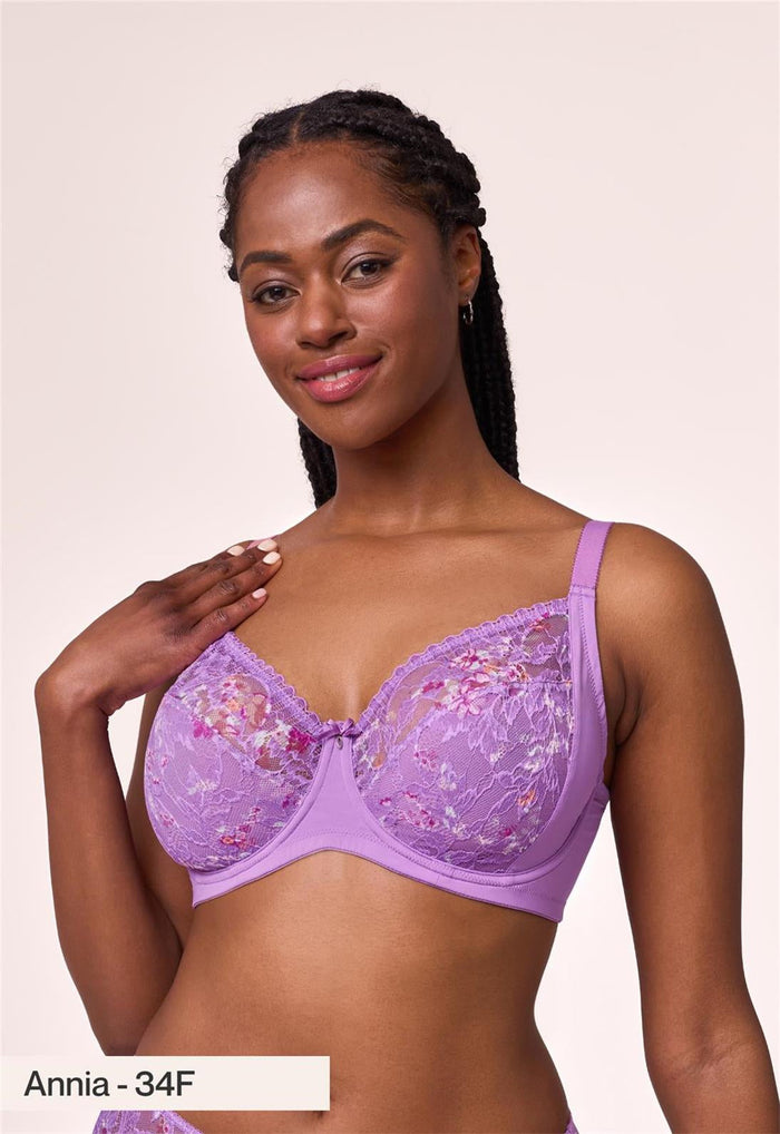Montelle Muse Full Cup Lace Bra-Tulip Field