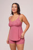 Bust Support Cami Short Set Lipstick