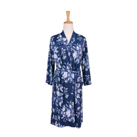 Chemise & Robe Set - Navy & White Rosehips