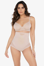 Sheer Extra Firm Hi-Waist Thong Nude