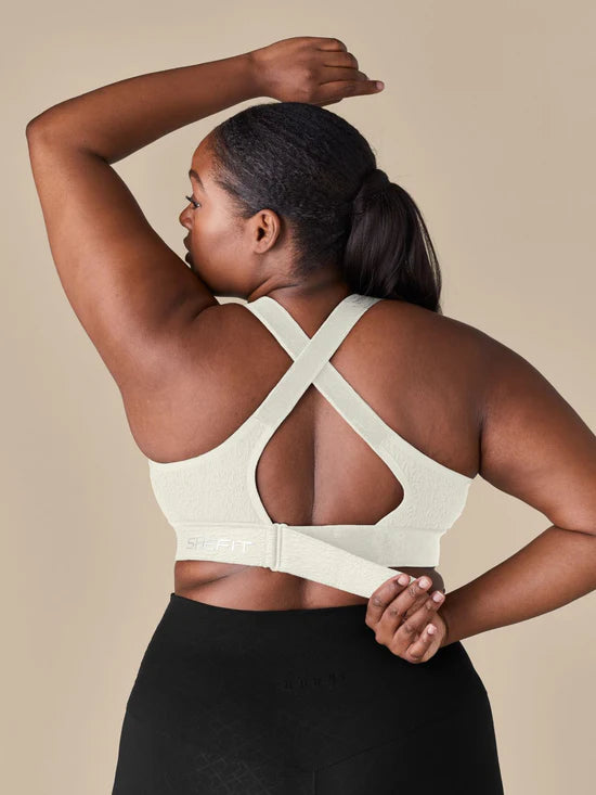 SheFit Flex Sports Bra  Vanilla Vibe Jacquard