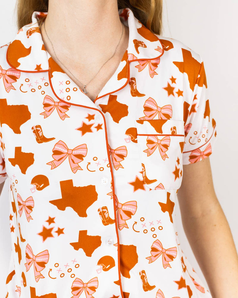 Burnt Orange Put A Bow On It Short Sleeve Set