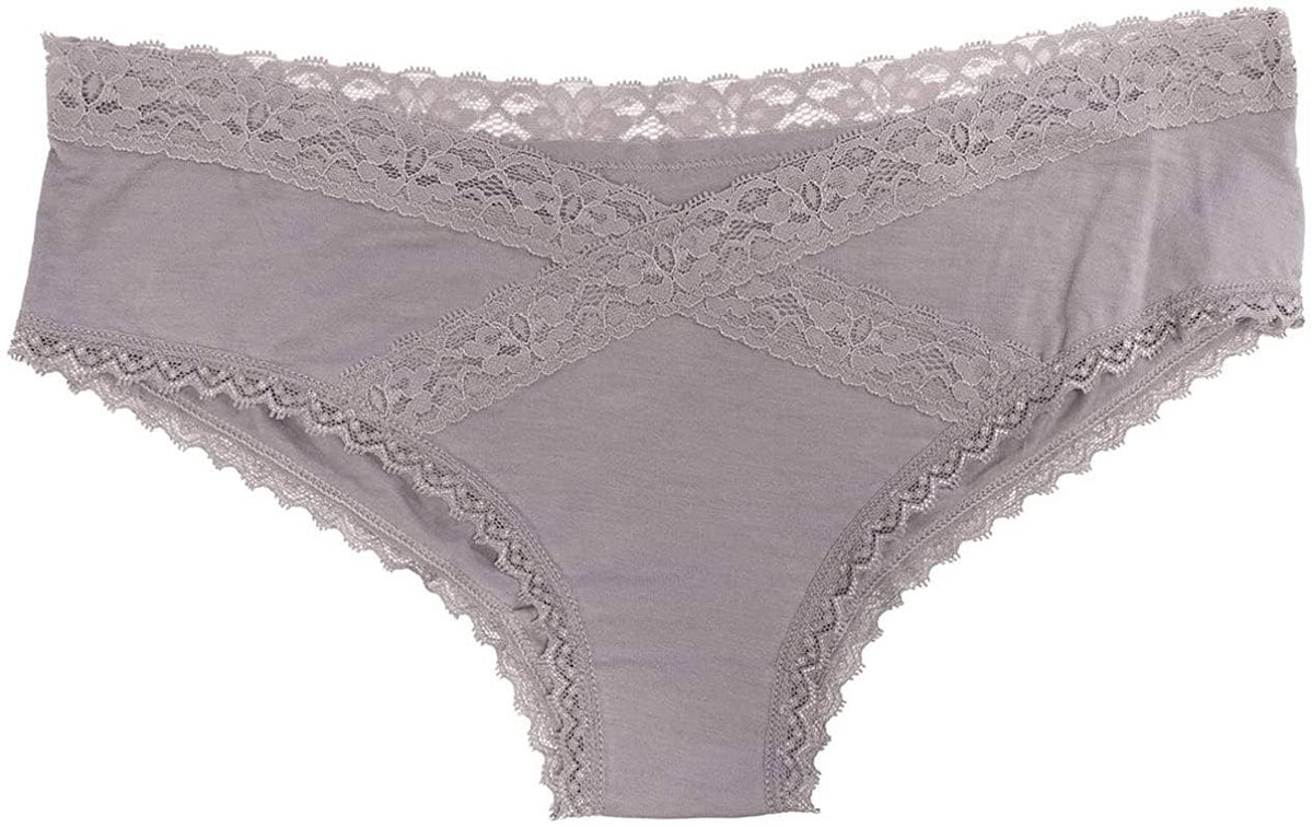 Modal Hipster featuring Crossed Lace Trim: Black