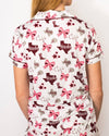 Maroon Put A Bow On It Short Sleeve Sleep Set
