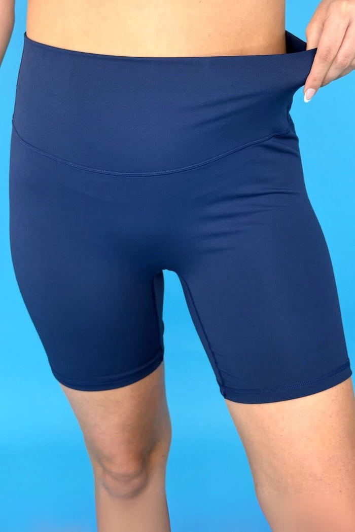 Jess Lea Solid Navy Biker Shorts