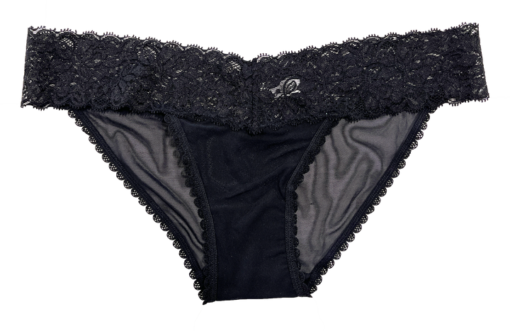 Mesh and Lace Classic Cheeky Black