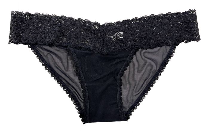 Mesh and Lace Classic Cheeky Black