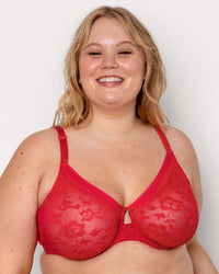CC Diva Red No Show Lace Bra