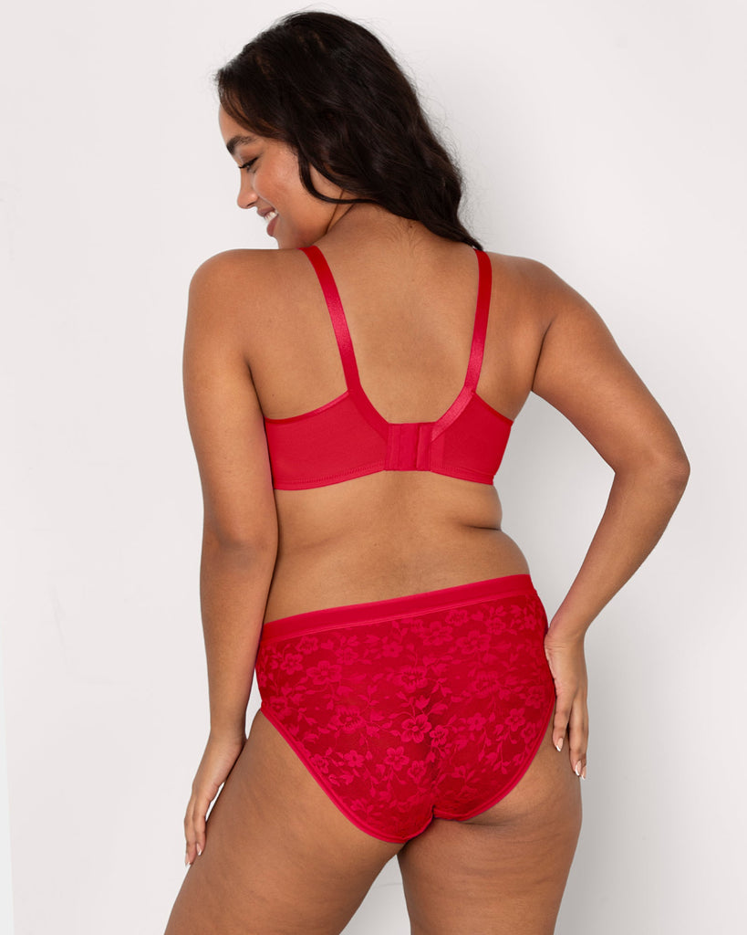 CC Diva Red No Show Lace Bra