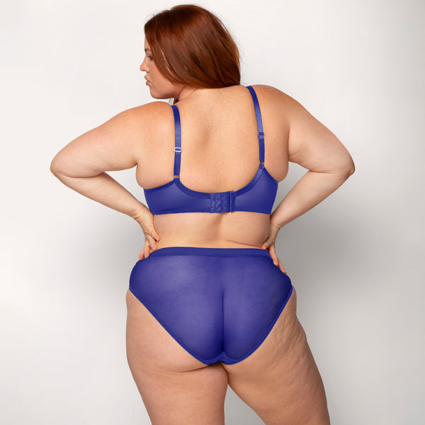 Curvy Couture Sheer brief cosmic blue