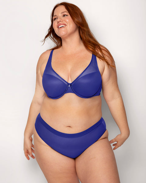 Curvy Couture Sheer brief cosmic blue