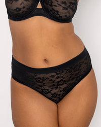 No Show Lace High Cut Brief Panty