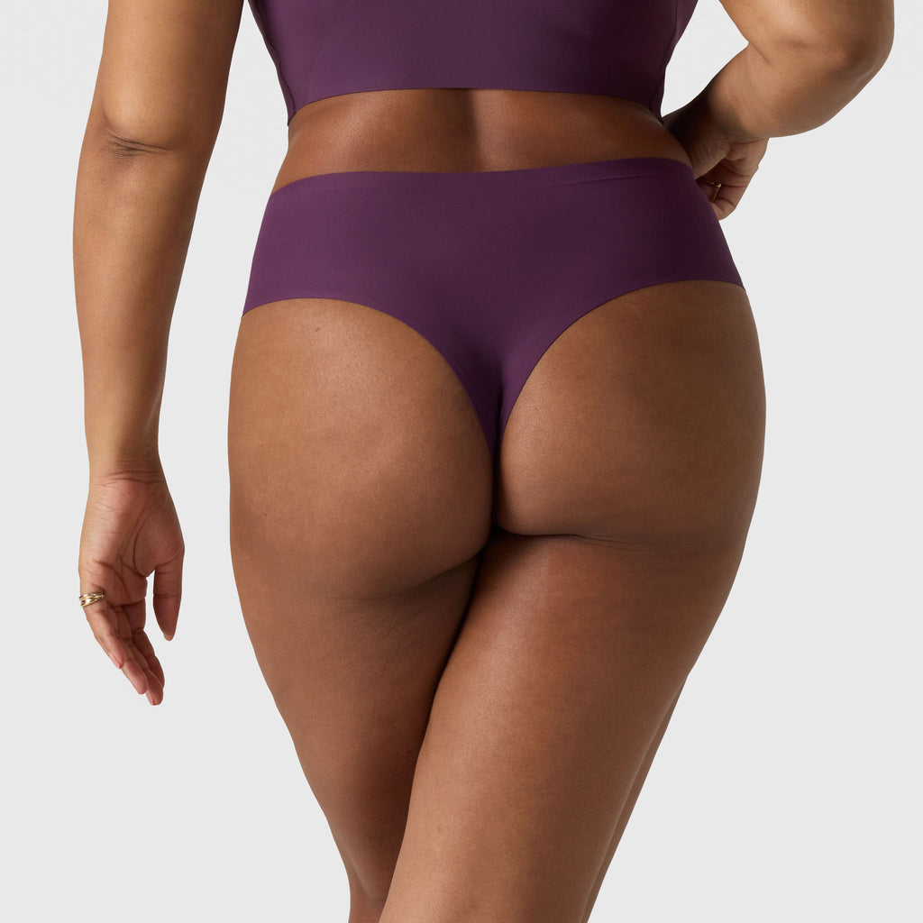 High Waisted Thong Plum