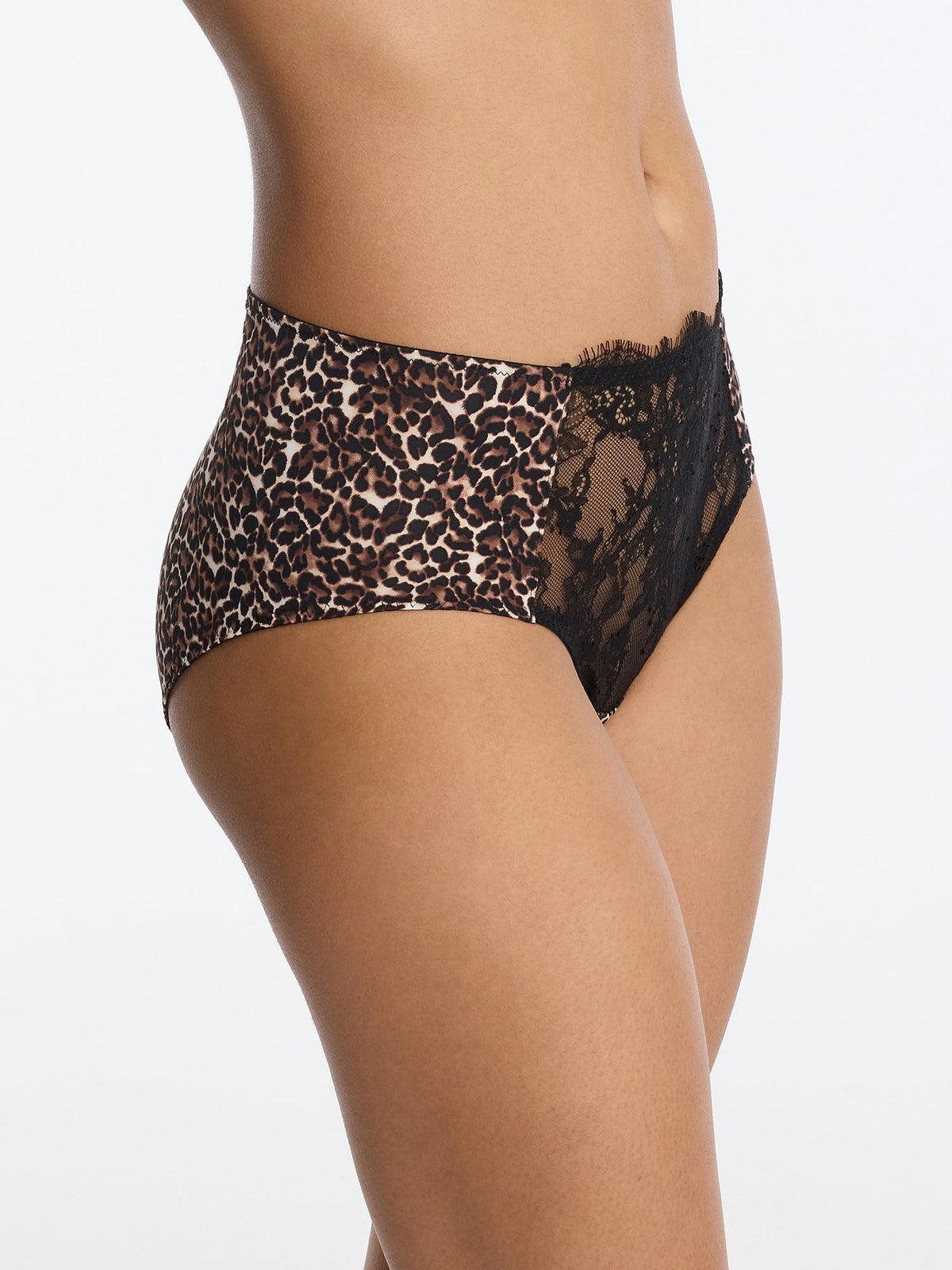 Entice Brief Black Leopard