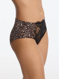 Entice Brief Black Leopard