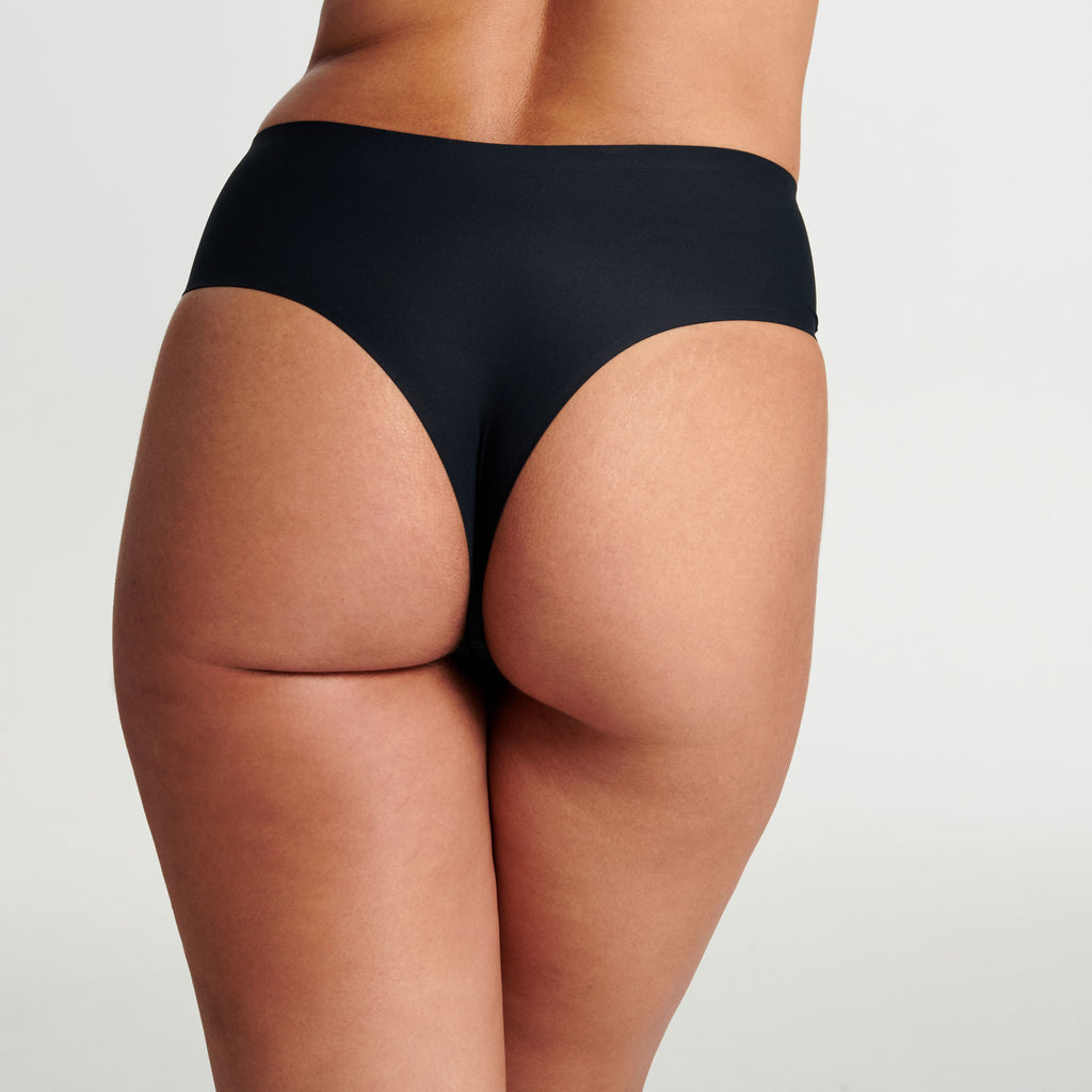 Evelyn and Bobbie High Waisted Thong Black