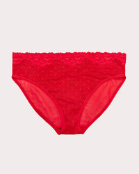 Curvy Couture Sheer Whisper High Cut Brief Diva Red
