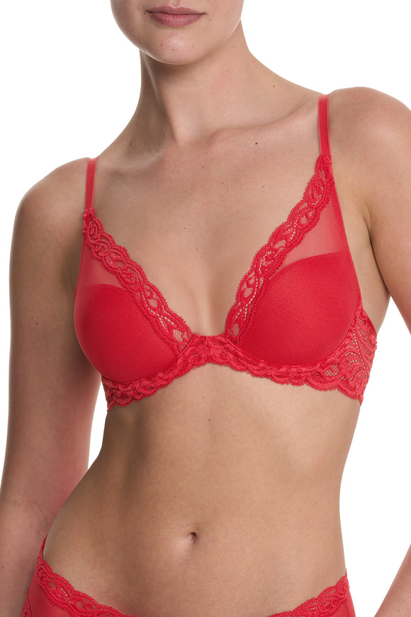 Feathers Plunge T-Shirt Bra-Bonfire