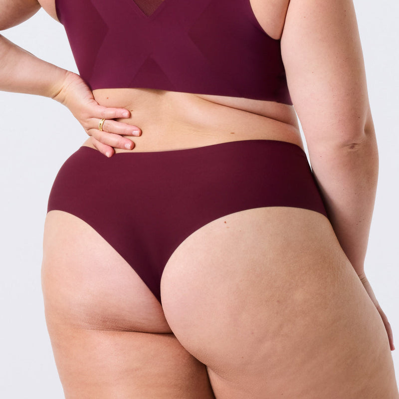 Evelyn and Bobbie High Waisted Thong Berry Mesg