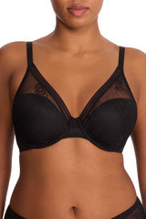 Love Lace Back Smoothing Plunge T-Shirt Bra-Black