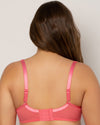 Sheer Mesh Plunge T-Shirt Bra -Sun Kissed Coral