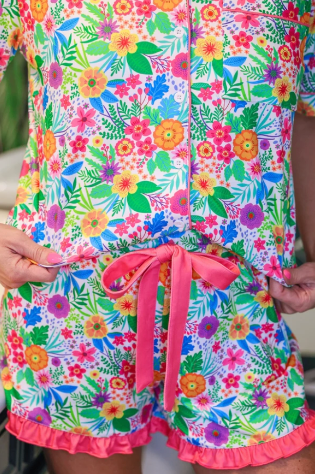 Paradise Blooms Ruffle Pajama Set