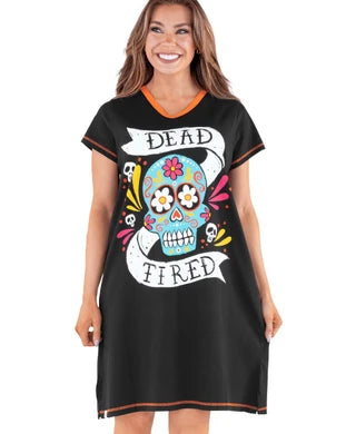 Dead Tired Women's Black V-neck Nightshirt