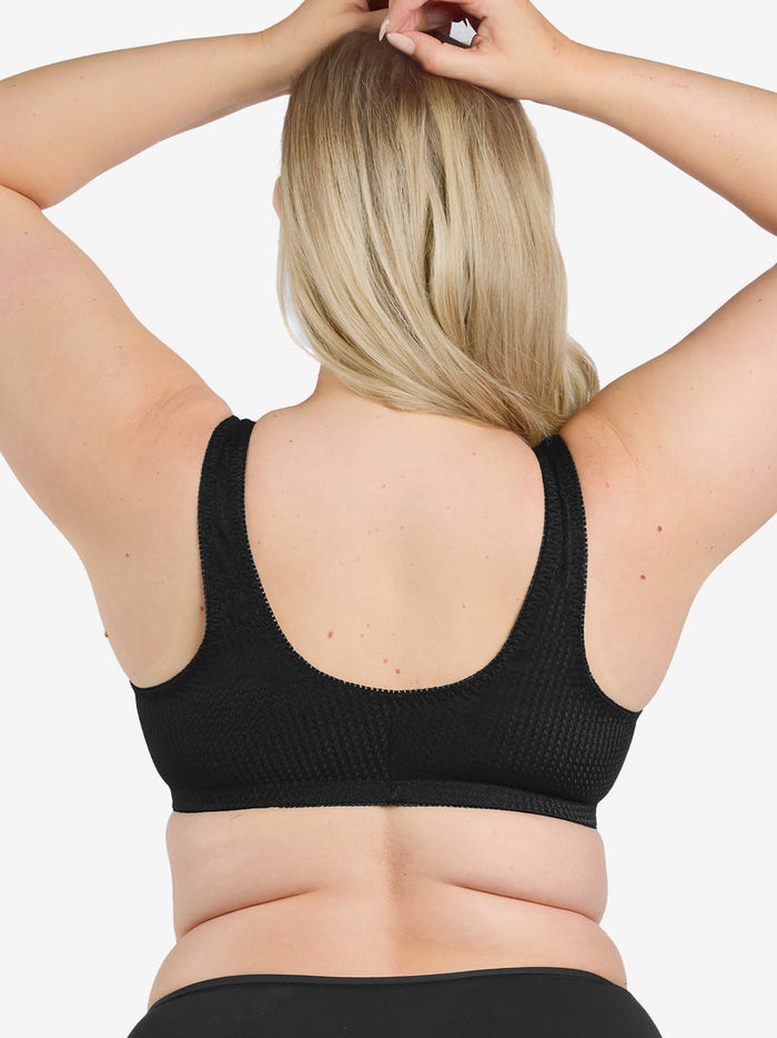 Leading Lady The Marlene - Wireless Front-Closure Comfort Bra Black
